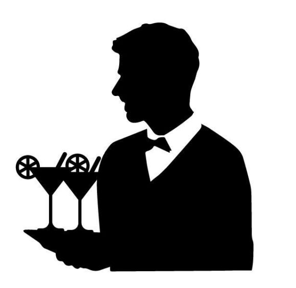 Silhouette of a waiter