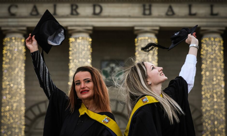 Dundee & Angus College graduates Agnieszka Morawiec and Karina Vasiljeva.
