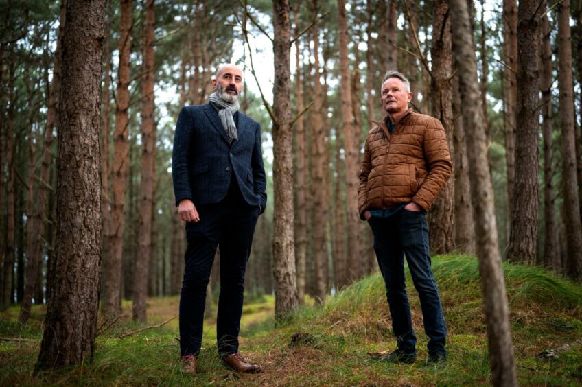 Ewen Mackintosh, left, director at Gordon & MacPhail, with Steve Micklewright, CEO at Trees for Life.