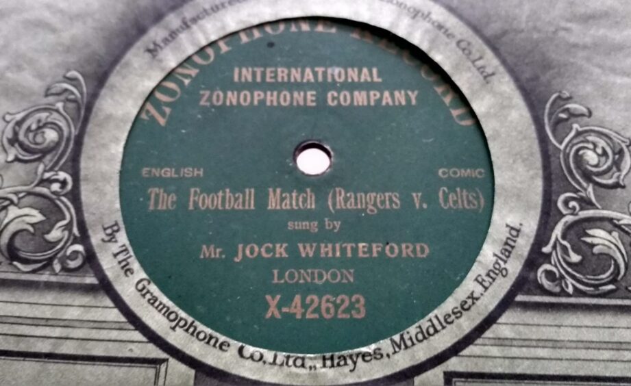 The vinyl recording of Rangers v Celtic from 1907