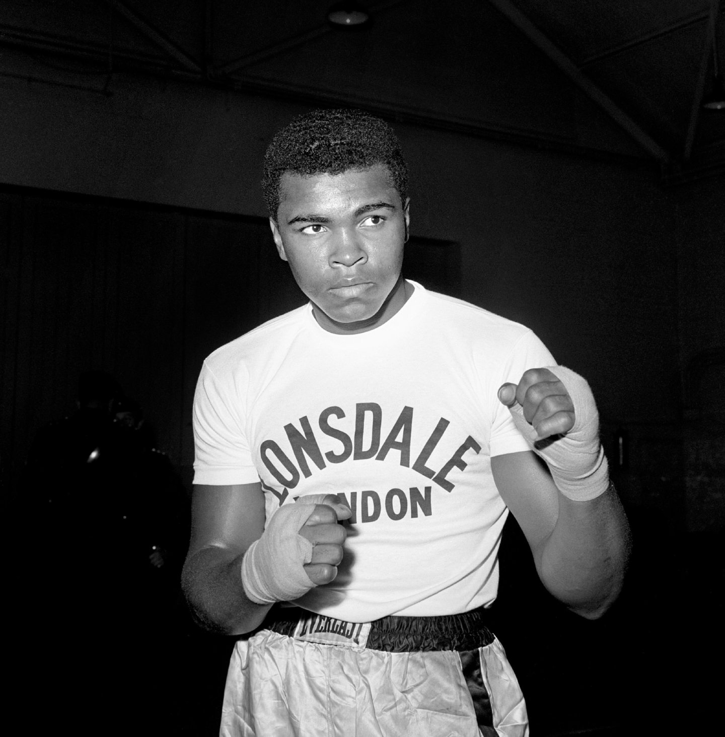Boxer Muhammad Ali during a training session in 1963 before his fight with Henry Cooper.