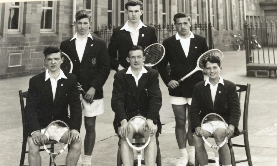 David Gordon, front right, in 1956 with fellow Morgan Academy tennis players.