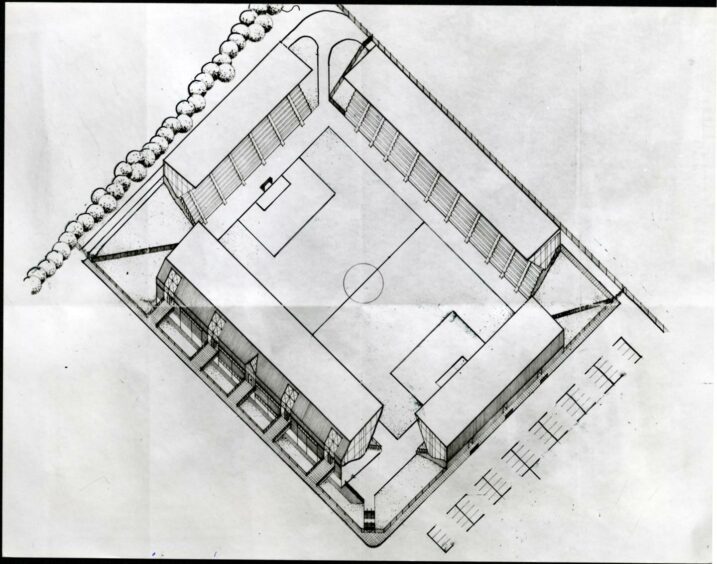 An architect's impression of St Johnstone's new football stadium.