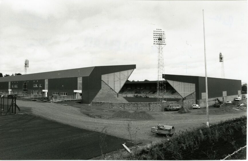 The completed McDiarmid Park pictured in July 1989.