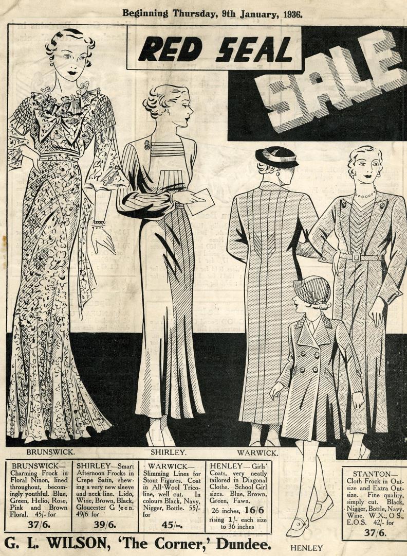 An advertisement for the store's sale in 1936.