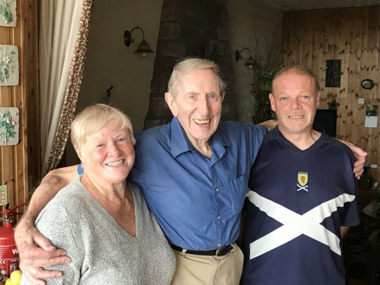 Mr Mitchell in 2018 during his last trip home to Arbroath with Grace and Gary of the Five Gables Guest House.