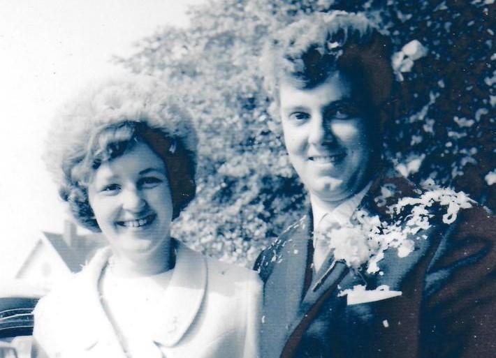 Jacqui and Aubrey Wood on their wedding day.