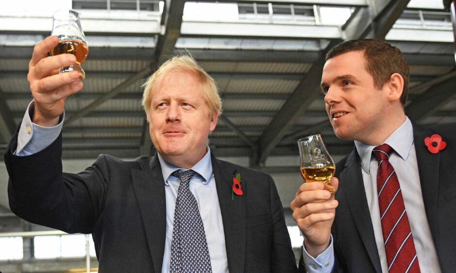 Prime Minister Boris Johnson and Scottish Conservative leader Douglas Ross