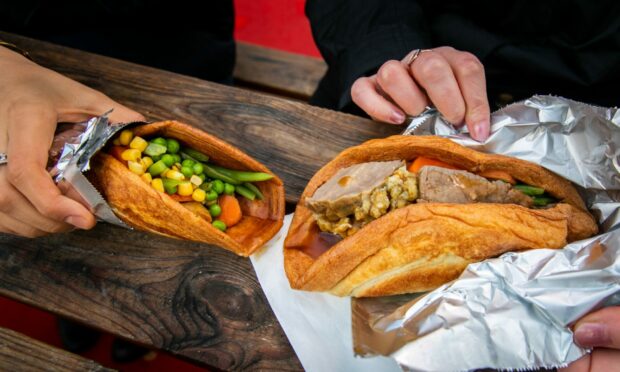 Yorkshire pudding wraps from the Dundee Christmas market