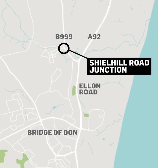 A map showing where Shielhill Road junction is