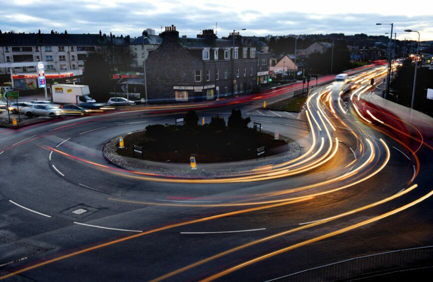 The Haudagain Roundabout, a major road junction in Aberdeen. Picture: Kenny Elrick.