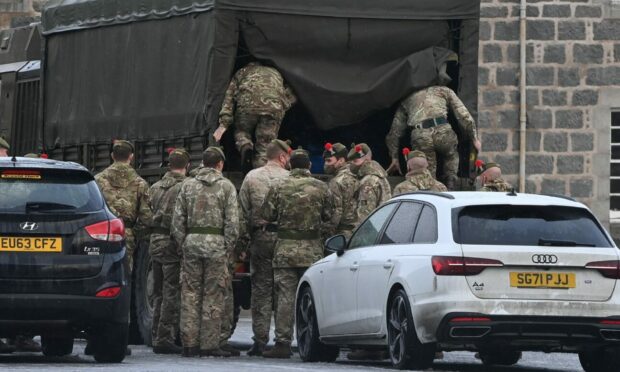 Military personnel arriving in Aberdeen to support Aberdeenshire communities with power cuts.