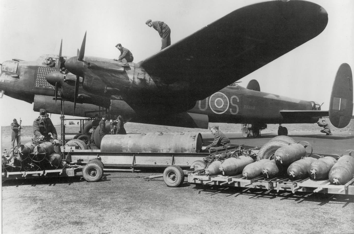 A Lancaster bomber of 467 Pathfinder Squadron. 
