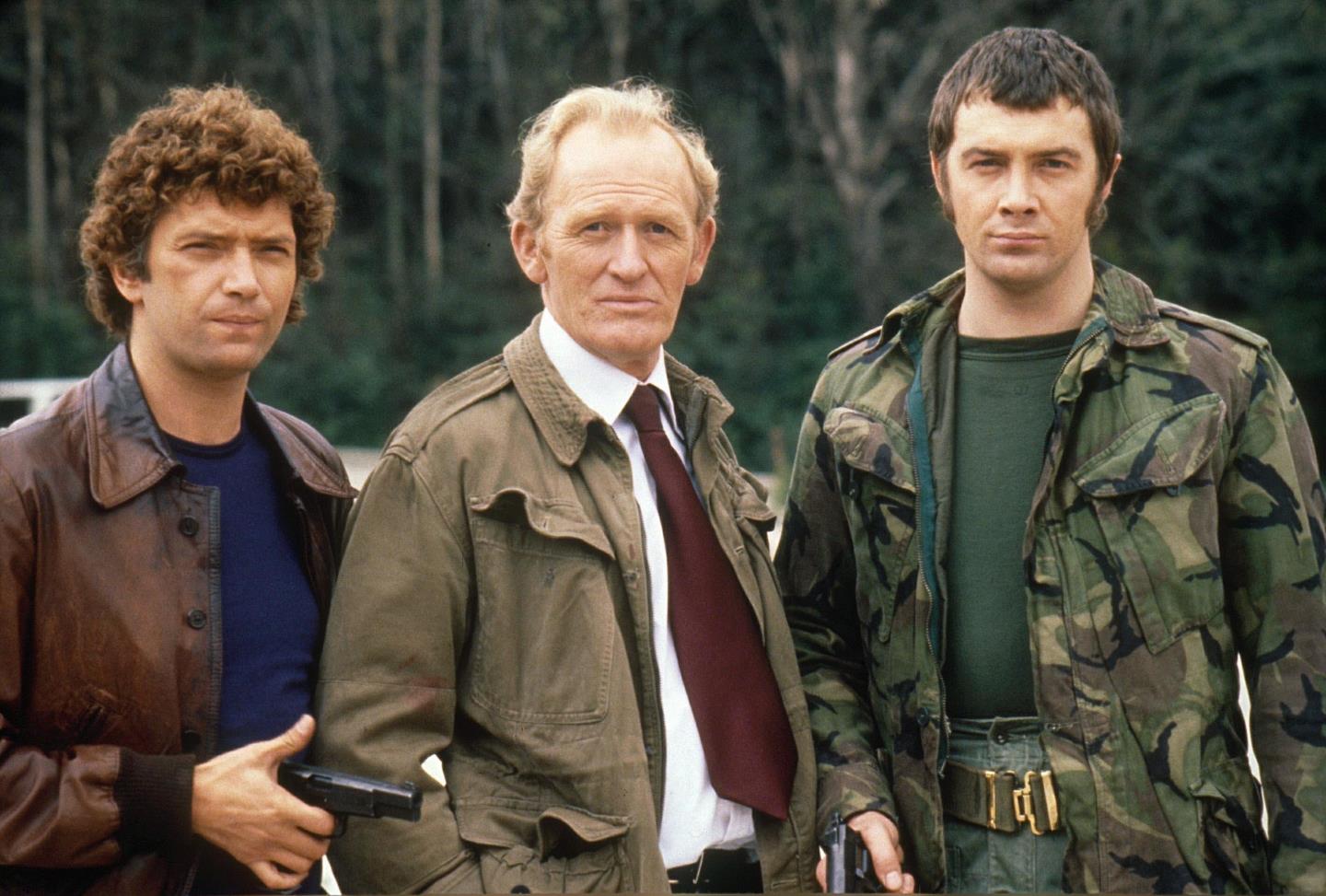 Martin Shaw, Gordon Jackson and Lewis Collins in The Professionals in 1977. Photo: Chris Capstick/Shutterstock.
