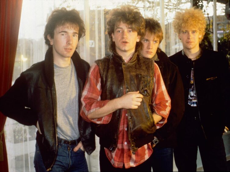 U2 - The Edge, Bono, Larry Mullen Jr and Adam Clayton - in 1982.
