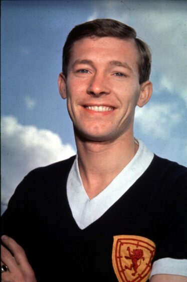 Alex Ferguson wearing a Scotland top pictured in 1967.