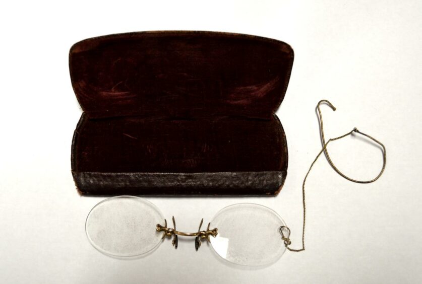 Dr Miller's pince-nez, which were found in America.