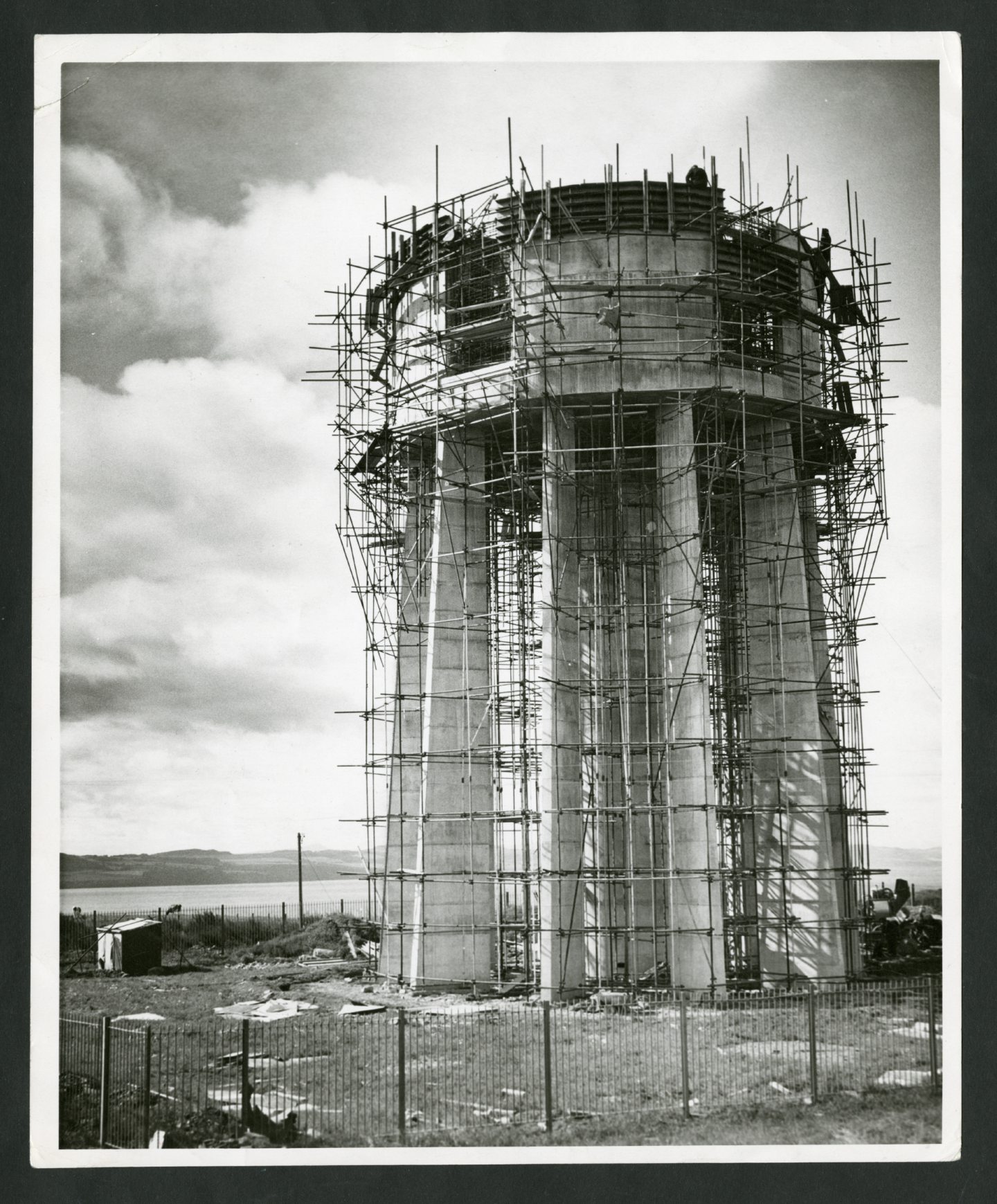 The tower is pictured under construction in August 1962.