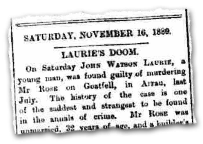 A newspaper clipping of a report of the verdict. 