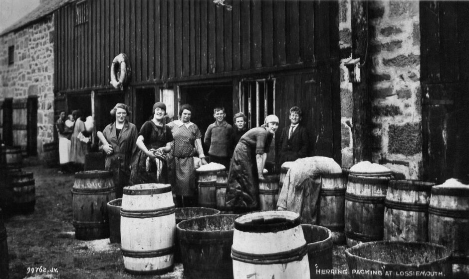 Herring packing was an important job for Lossiemouth fishermen.