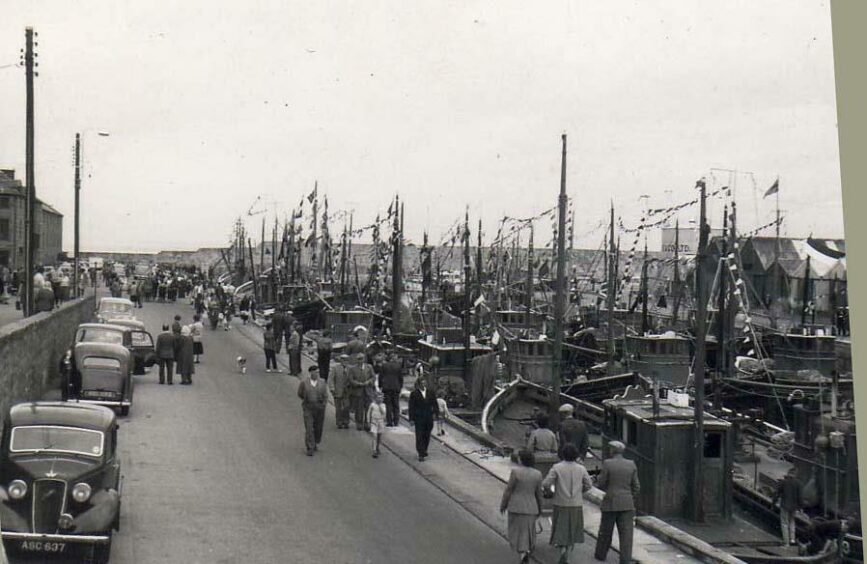 An old picture of Lossiemouth Harbour