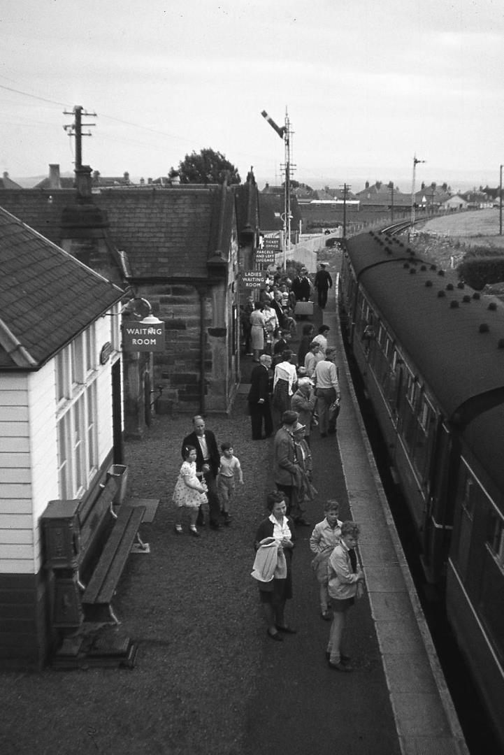 The platform was busy at Crail in 1964, just a year before the station closed after the Beeching report.