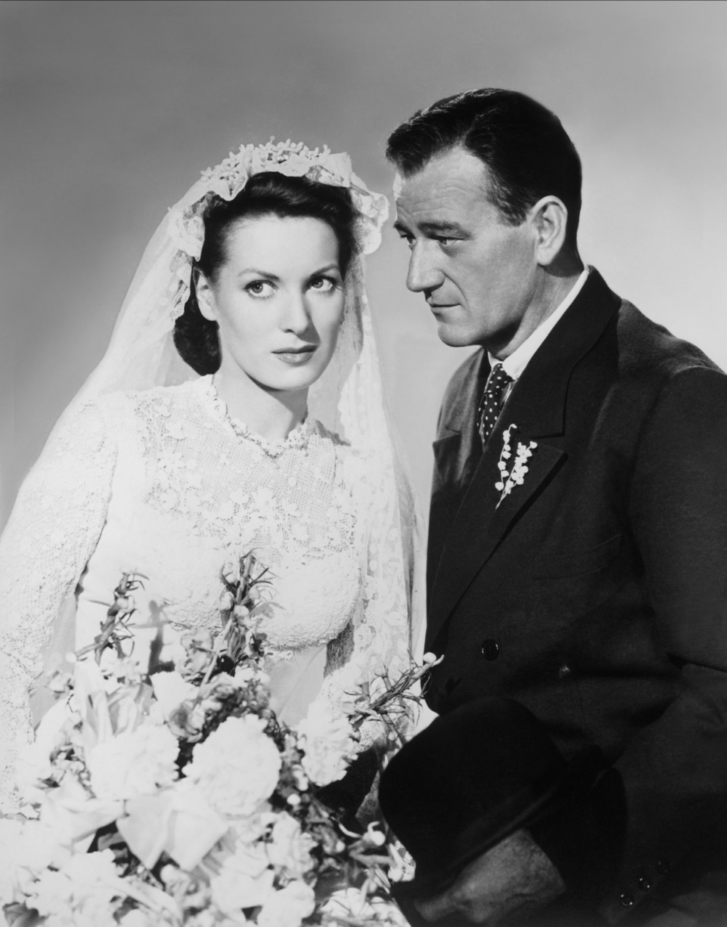 Maureen O'Hara and John Wayne in John Huston's classic film, The Quiet Man.