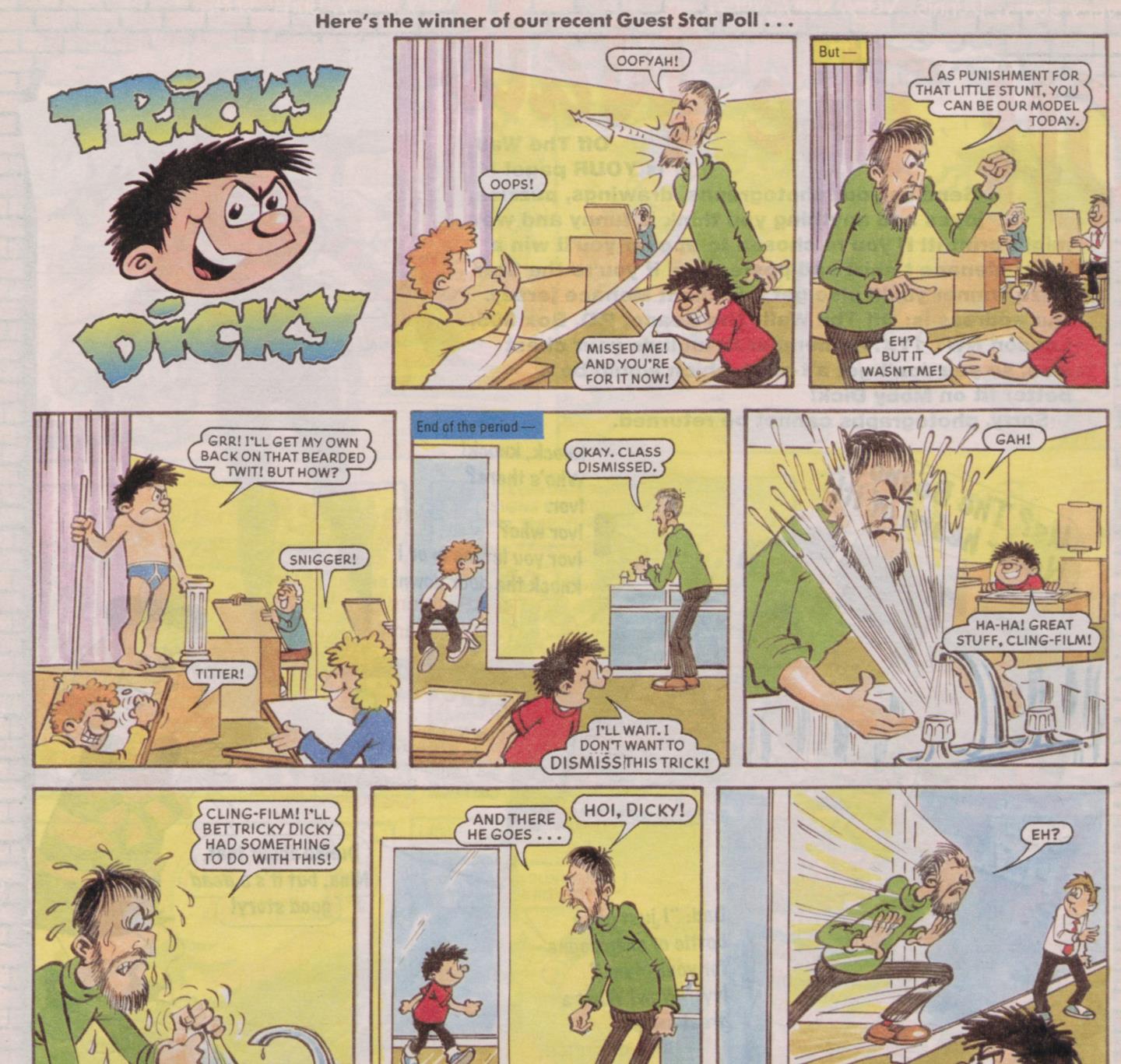 Tricky Dicky by John F Dallas, 2000, who worked on Beano and Topper as well as many other comics. 