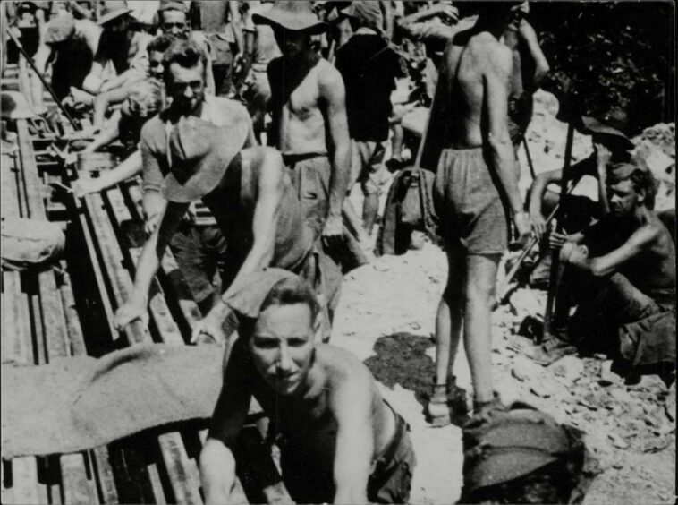 Allied prisoners of war at work on the Burma Railway. Northcliffe Collection.