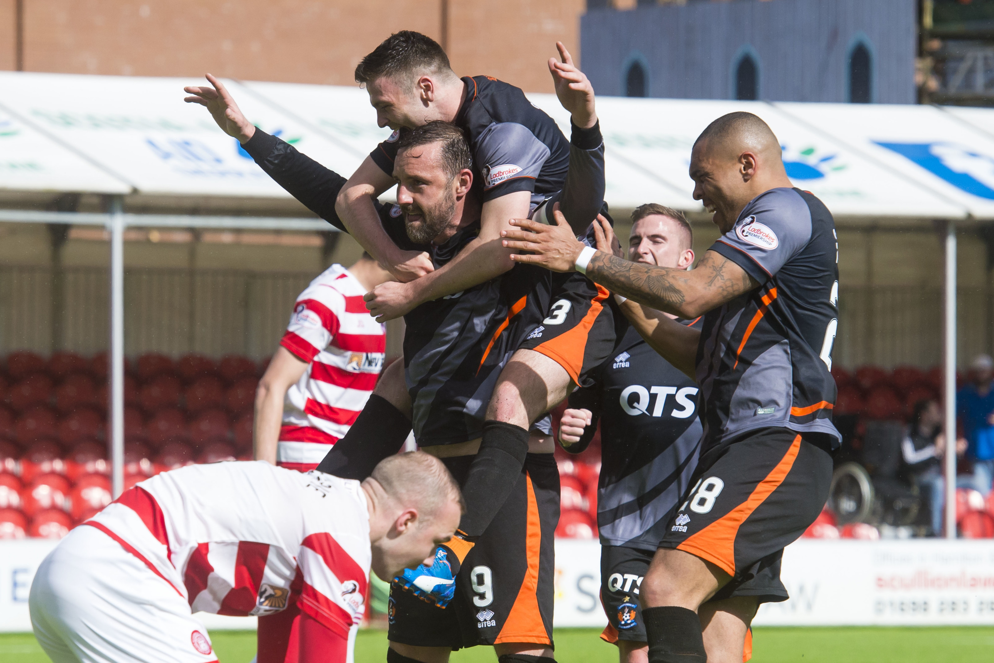 Kris Boyd celebrates putting Killie 3-0 up.