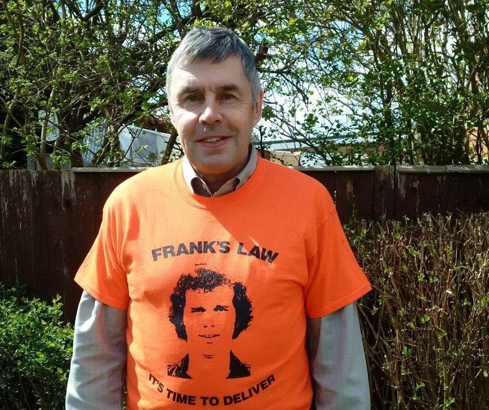 Chesterfield legend Ernie Moss showing his support for Frank's Law.