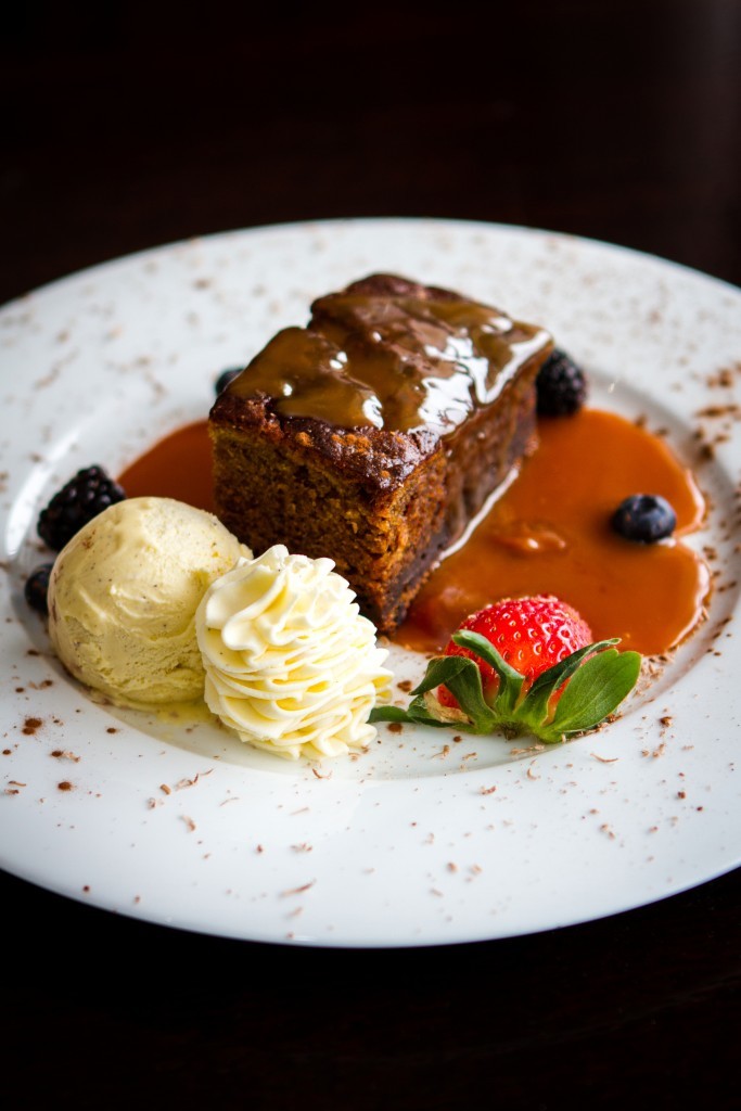 The Alyth Hotel's homemade sticky toffee pudding.