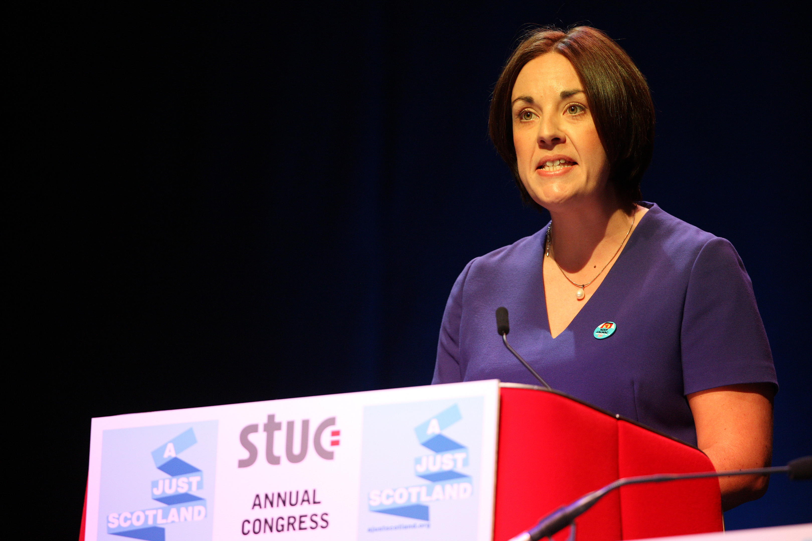 Kezia Dugdale at the STUC in Dundee.