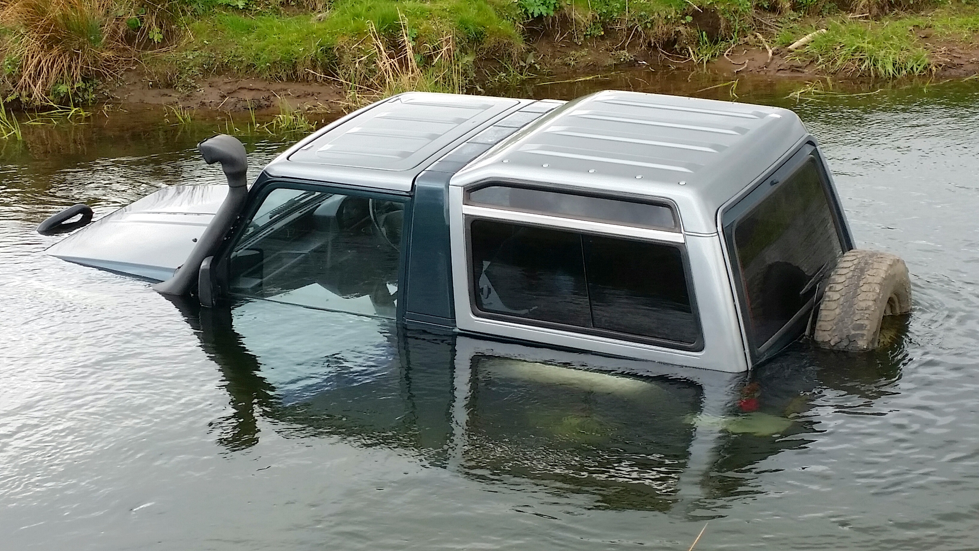 4x4 left submerged in water near the Dighty was result of test drive gone wrong