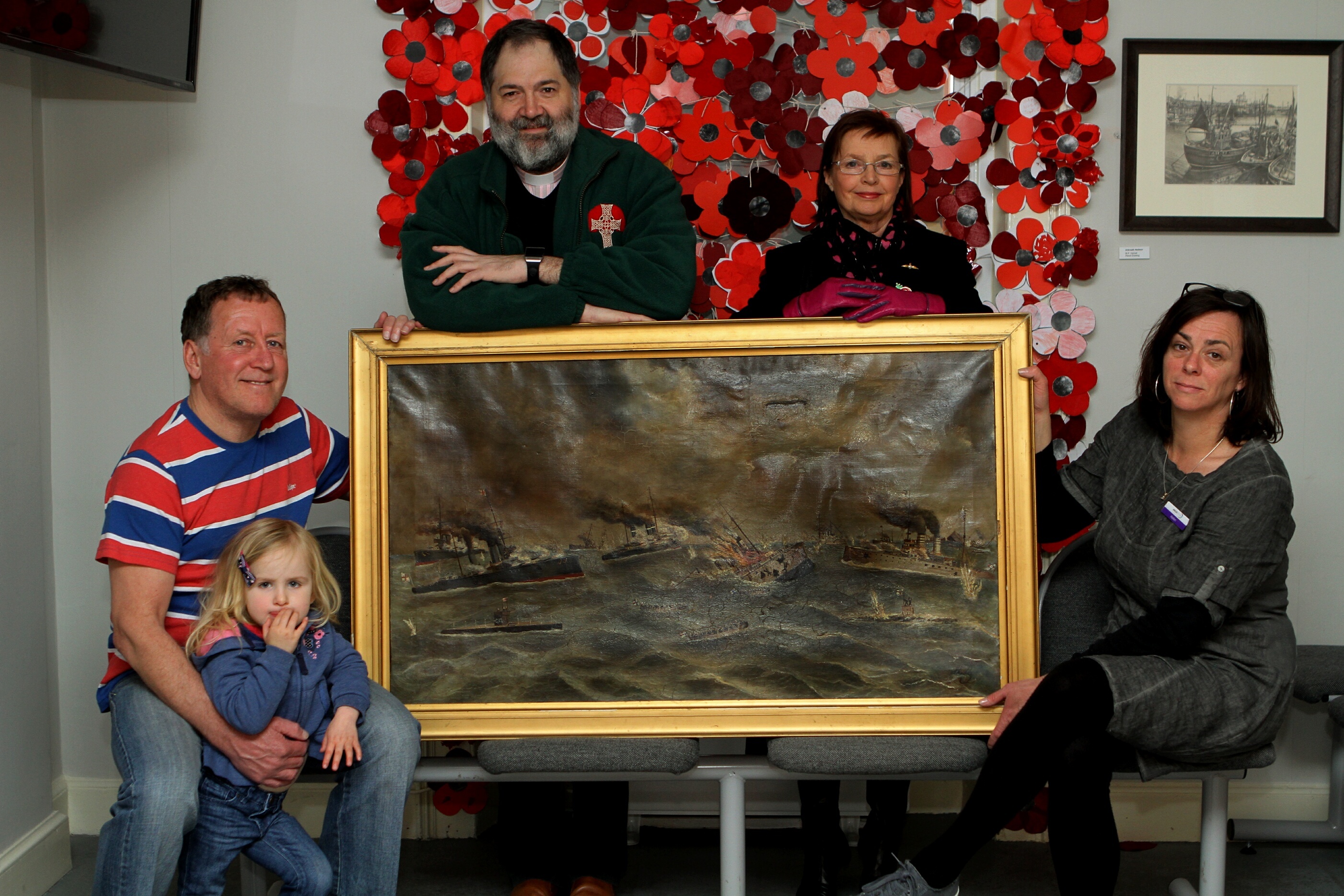 From left - Kevin Smith with his grand daughter Skye McKenzie, the Rev Pete Mead of St Mary's Church, Cheryl Stewart of the Royal Observer Corps Association, and Kirsten Couper.