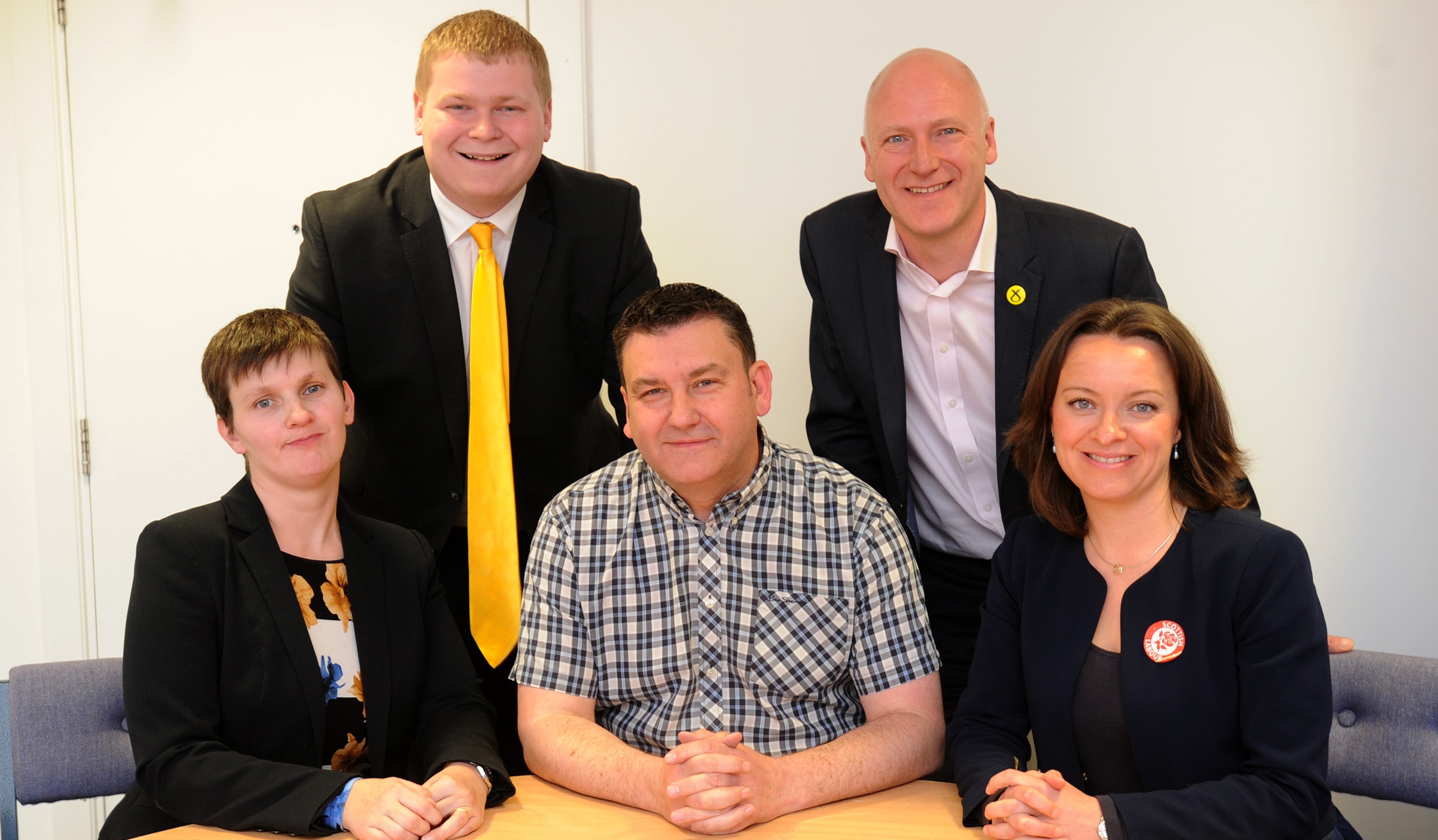 From left - Nicola Ross (Scottish Conservative and Unionist), Daniel Coleman (Liberal Democrat), Jim McFarlane (Trades Union and Socialist Coalition), Joe FitzPatrick (SNP) and Jenny Marra (Scottish Labour).