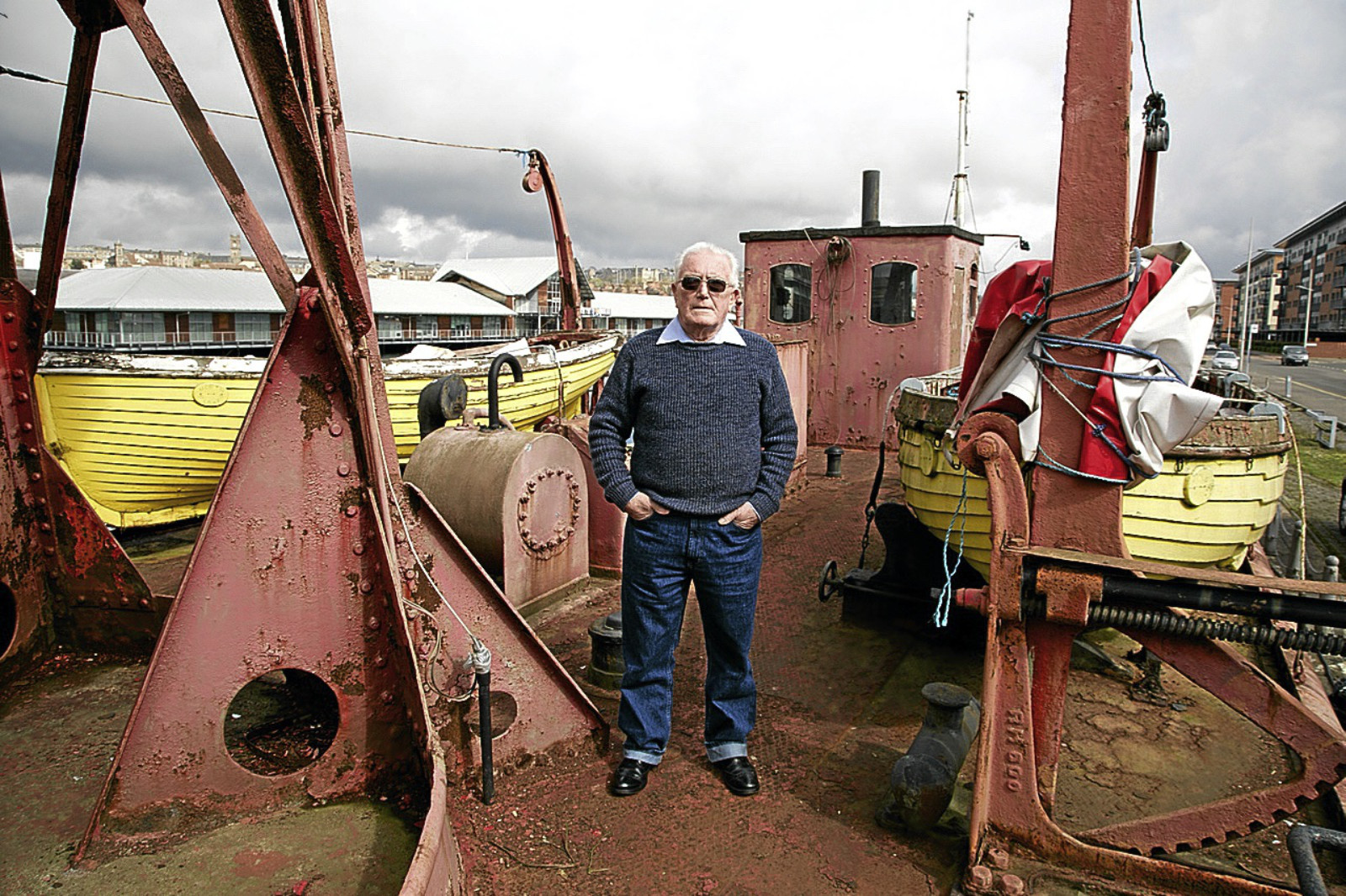 Ken Millar on the North Carr lightship.