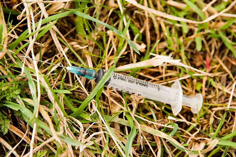 One of the discarded syringes that was spotted by Mr Cantwell.