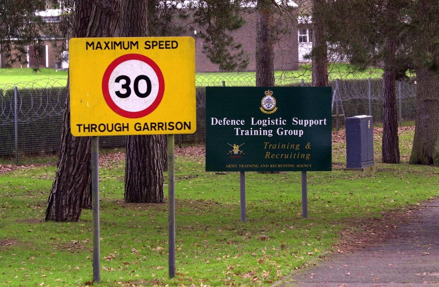 The entrance to the Deepcut Barracks in Surrey.