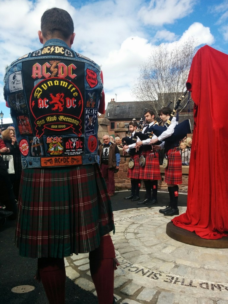 John Crawford of DD8 Music in the moments before the Bon statue was unveiled