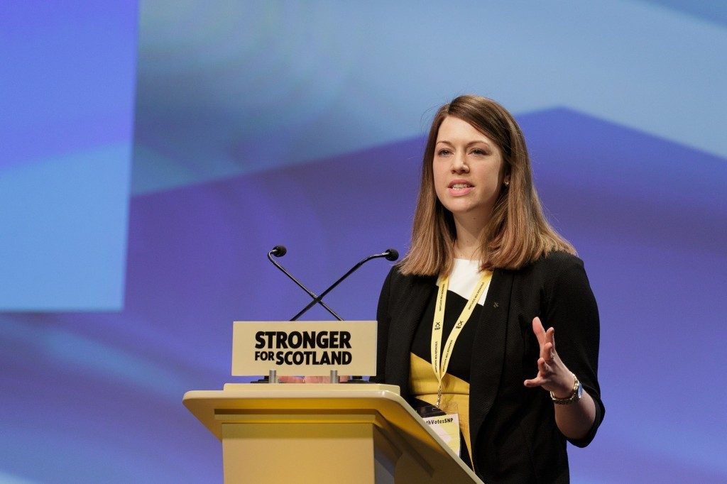 Jenny Gilruth speaking at the SNP conference