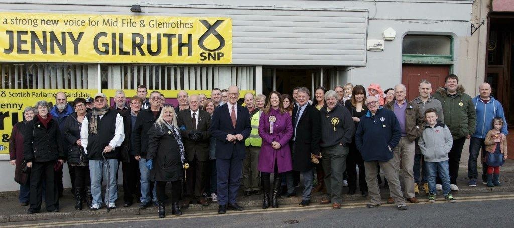 Jenny Gilruth with her campaign team and supporters