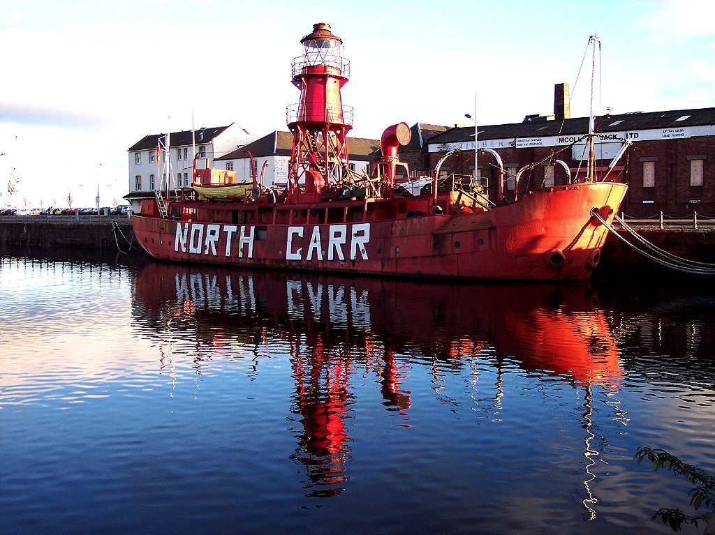 North Carr lightship at Victoria Dock in Dundee. 