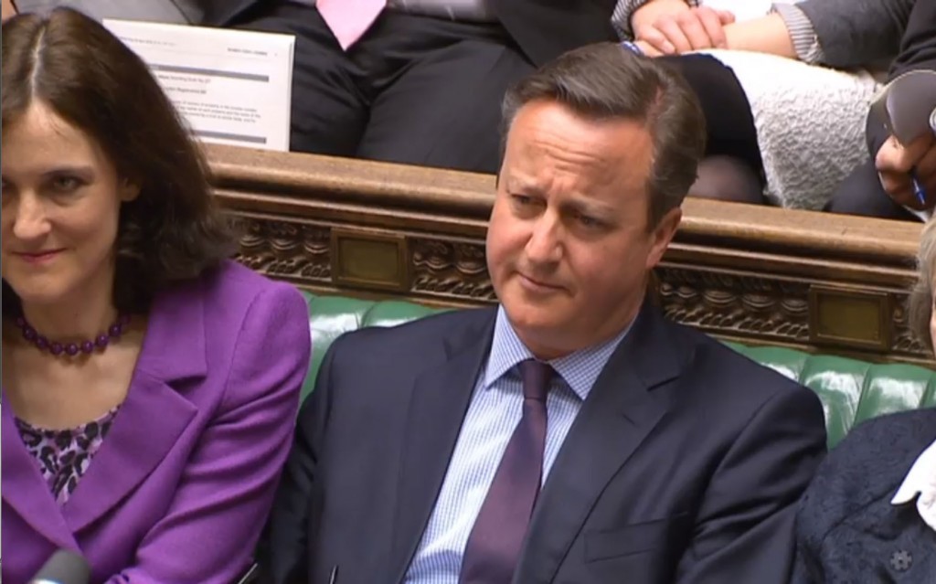 David Cameron during Prime Minister's Questions. 