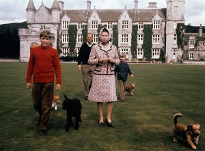 The Queen and Prince Andrew in the grounds of Balmoral in 1971.