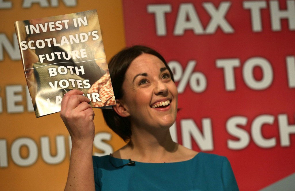 Scottish Labour leader Kezia Dugdale launches her party's manifesto at the Grassmarket Community Project in Edinburgh.