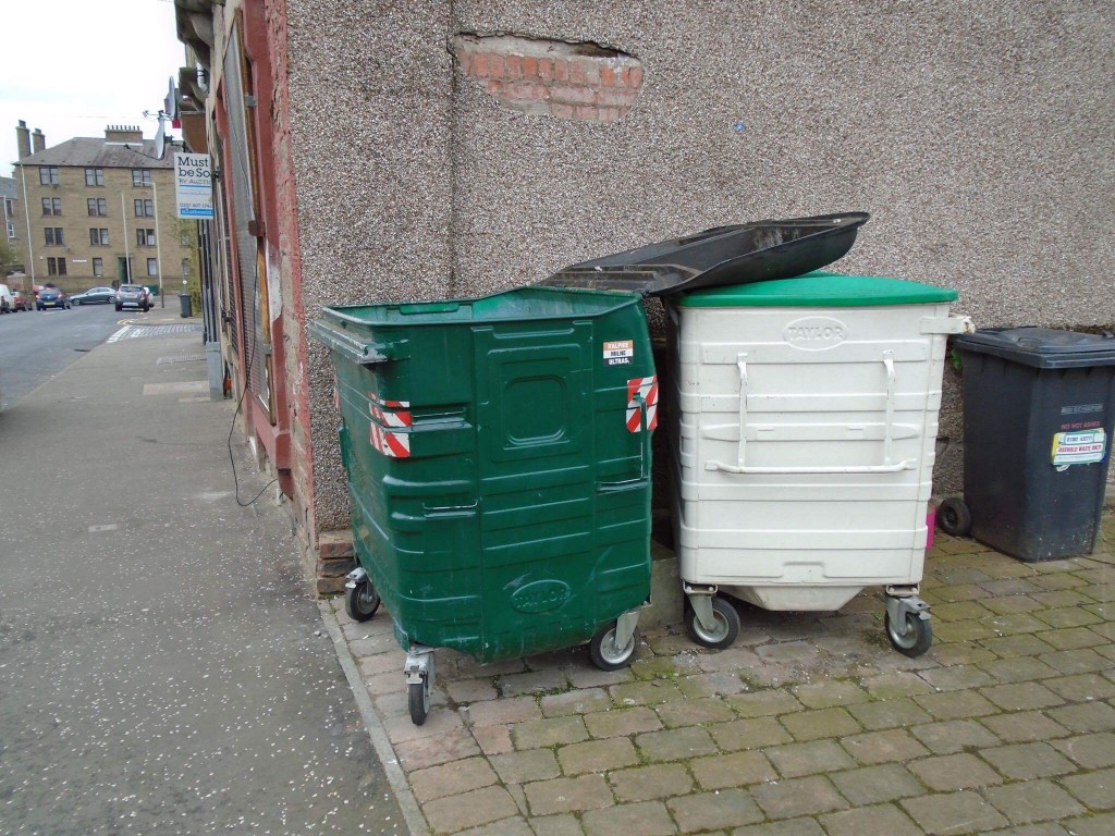 The bin the dog was found in