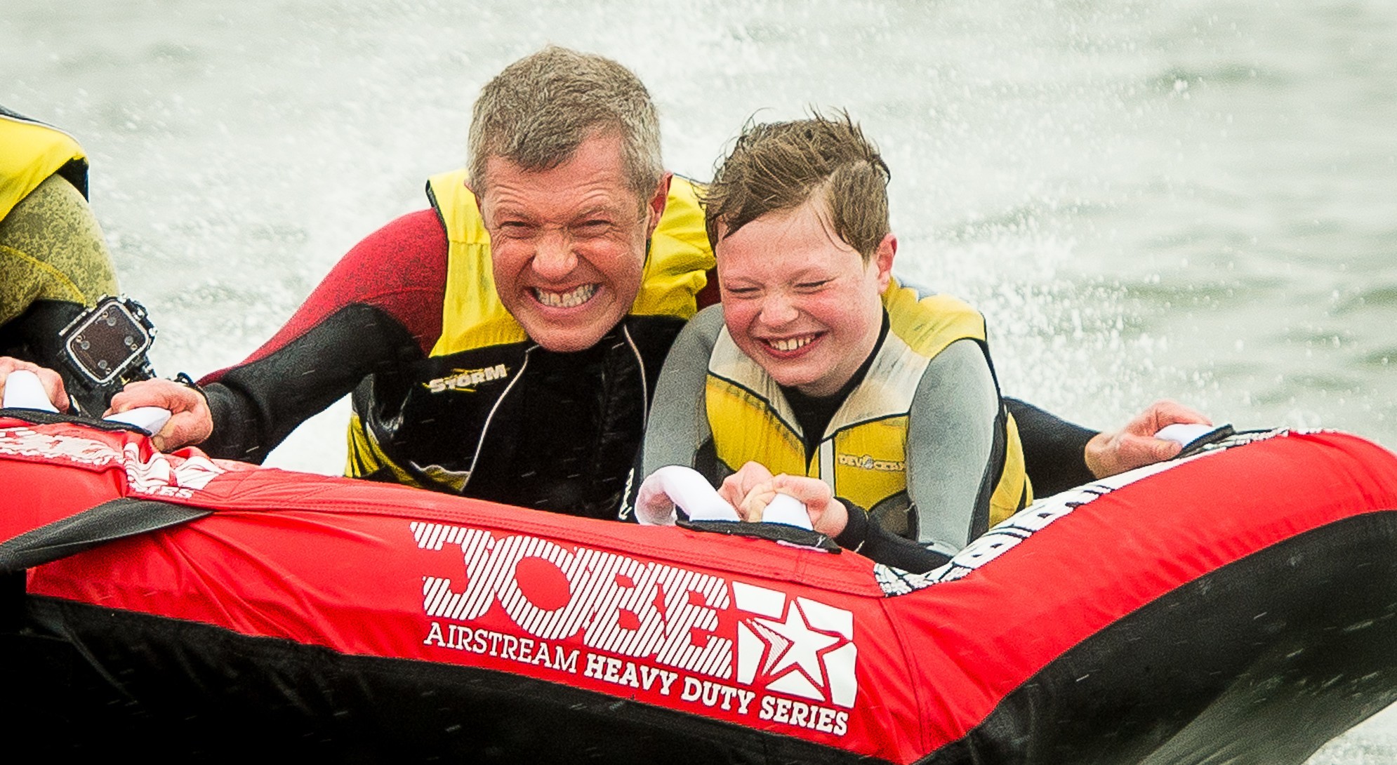 Willie Rennie all at sea in Elie Harbour with son Stephen