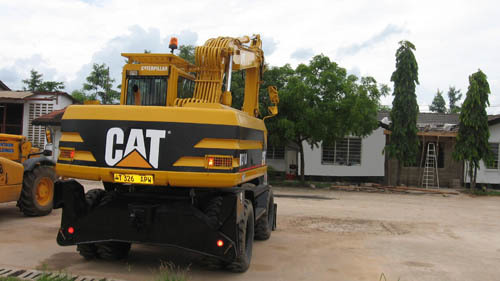 The plant in Dar es Salaam in Tanzania where the pair were running a plant hire firm.