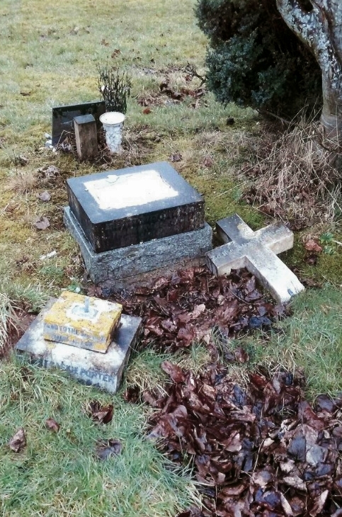 Undertakers found the headstone had been broken into three pieces.